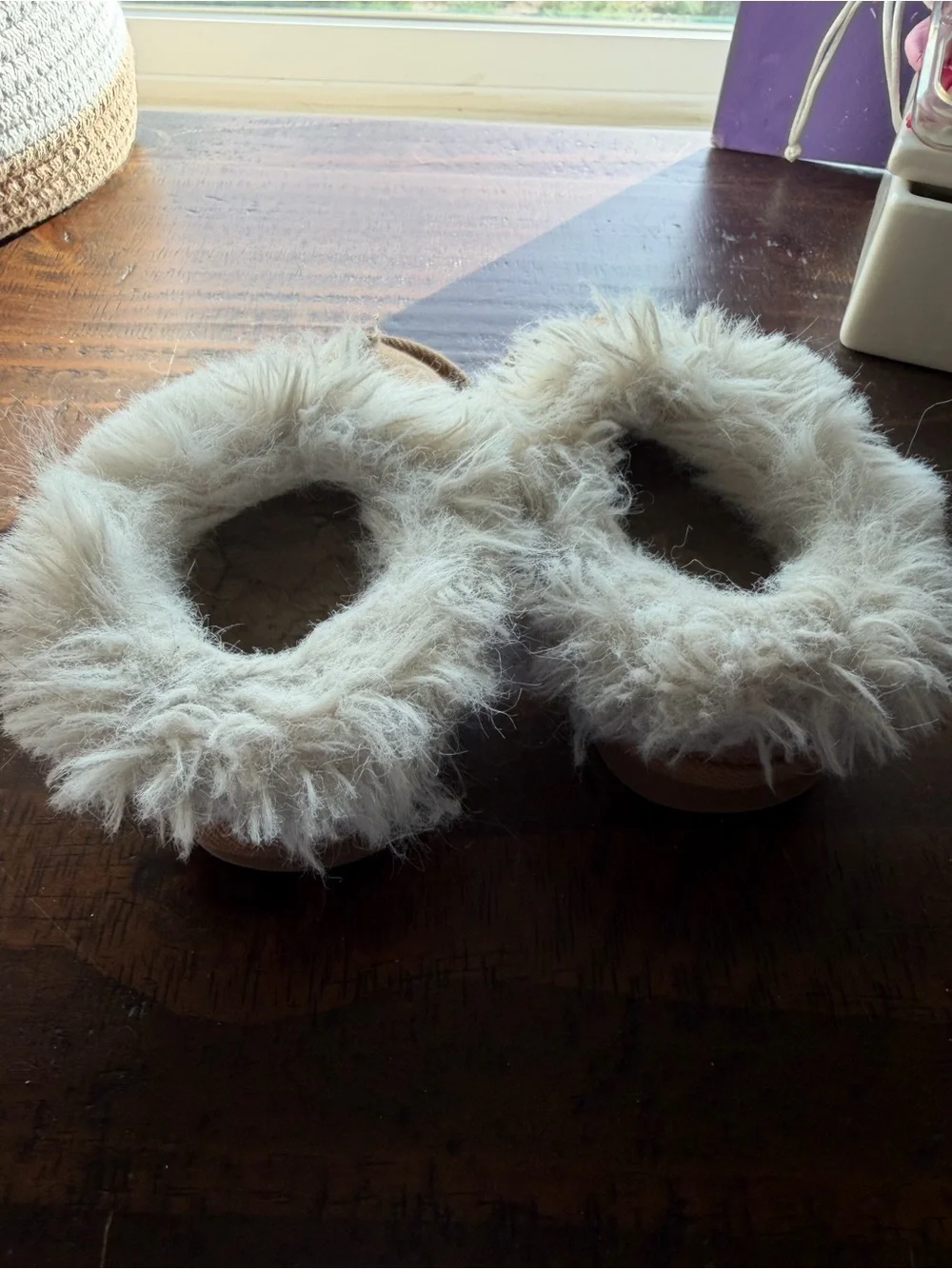 Cat & Jack Tan Faux-Suede Kids Booties with Cream Plush Cuff